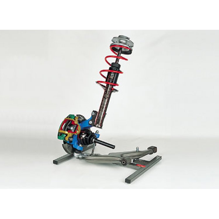 Complete suspension strut with fishbone, drive shaft